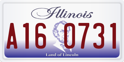 IL license plate A160731