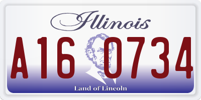 IL license plate A160734