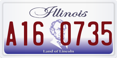 IL license plate A160735