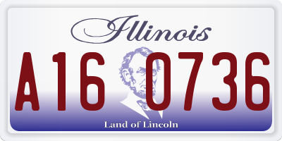 IL license plate A160736