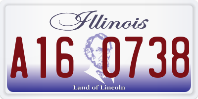 IL license plate A160738