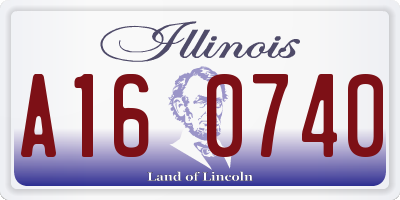 IL license plate A160740