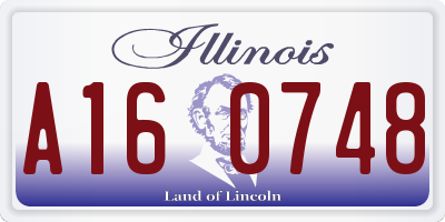 IL license plate A160748