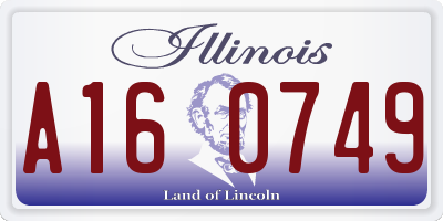 IL license plate A160749