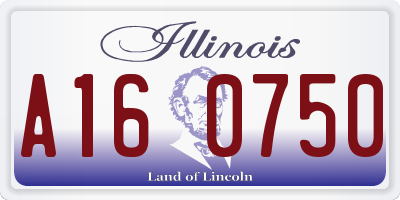 IL license plate A160750