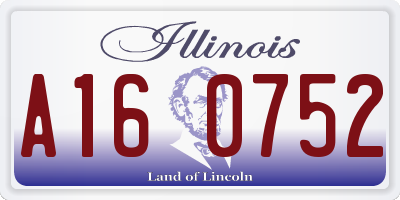 IL license plate A160752