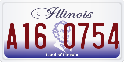 IL license plate A160754