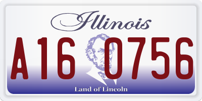 IL license plate A160756