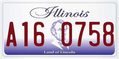 IL license plate A160758