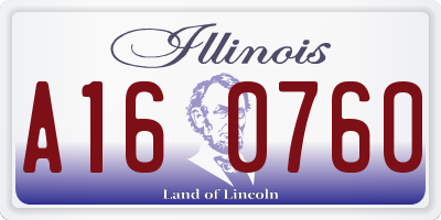 IL license plate A160760