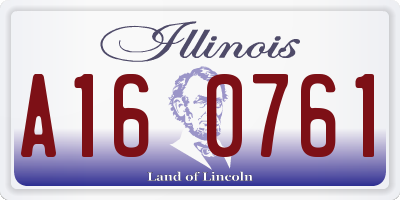 IL license plate A160761