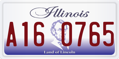 IL license plate A160765
