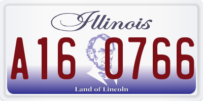 IL license plate A160766