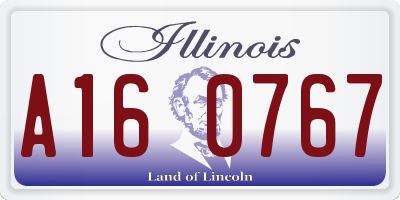 IL license plate A160767