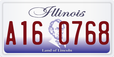 IL license plate A160768
