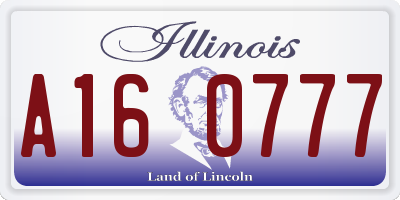 IL license plate A160777