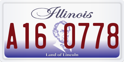 IL license plate A160778