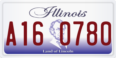 IL license plate A160780
