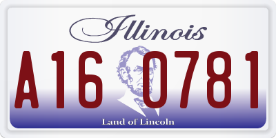 IL license plate A160781