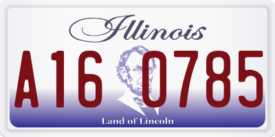 IL license plate A160785