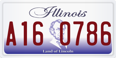 IL license plate A160786