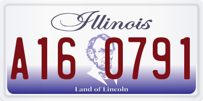 IL license plate A160791