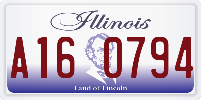 IL license plate A160794