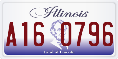 IL license plate A160796