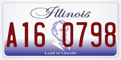 IL license plate A160798