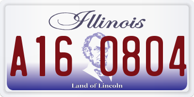 IL license plate A160804