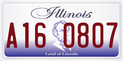 IL license plate A160807