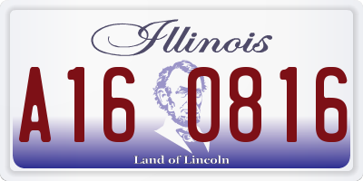 IL license plate A160816
