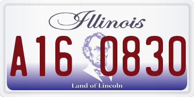 IL license plate A160830
