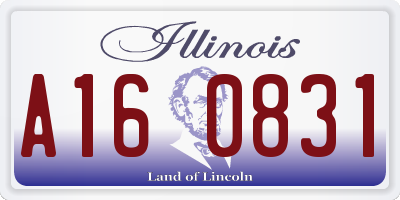 IL license plate A160831