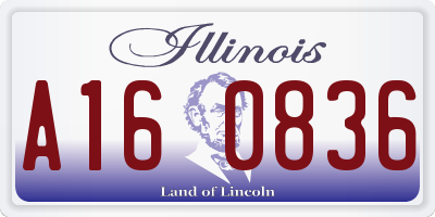 IL license plate A160836