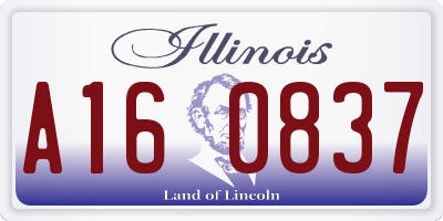 IL license plate A160837