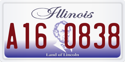 IL license plate A160838