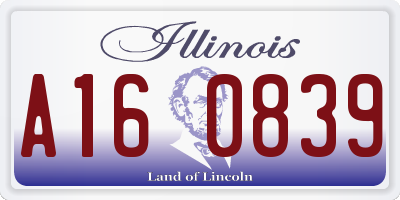 IL license plate A160839