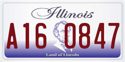 IL license plate A160847