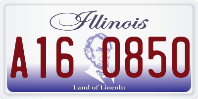IL license plate A160850