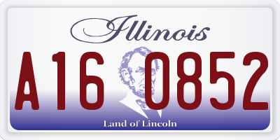 IL license plate A160852