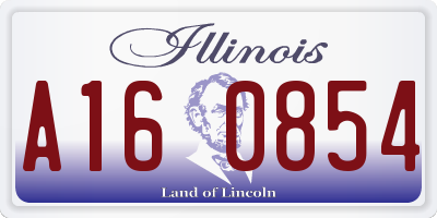 IL license plate A160854