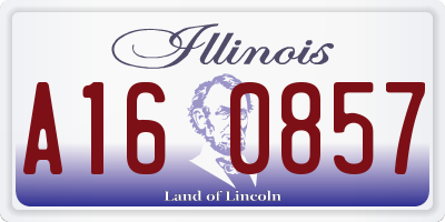 IL license plate A160857