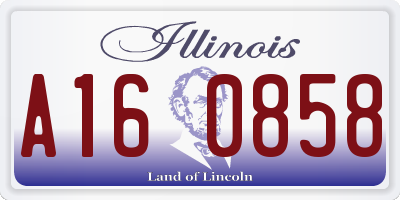 IL license plate A160858