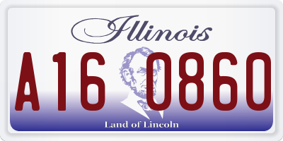 IL license plate A160860