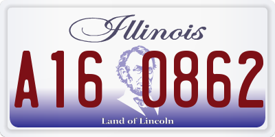 IL license plate A160862