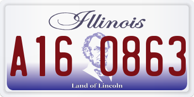 IL license plate A160863