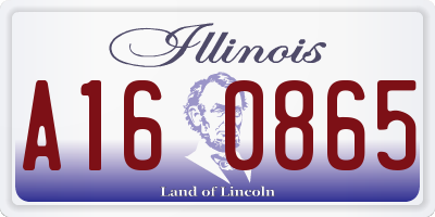 IL license plate A160865
