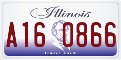 IL license plate A160866