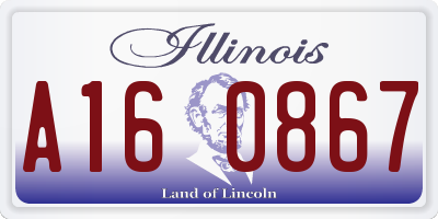 IL license plate A160867